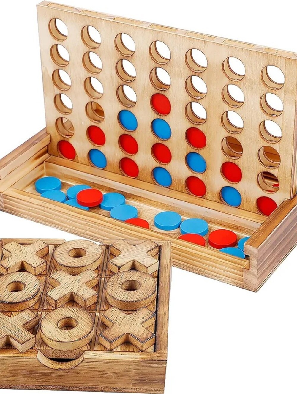 Tic Tac Toe & 4 in a Row Tables Game Set, Classic Board Line Home Table Decor